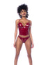 Mapalé Bustier 2-teiliges Set, Wetlook, Weinrot, Größe XL