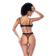 Mapalé Rock Star 3-teiliges Set Wetlook Mesh Schwarz Größe L/XL