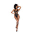 Mapalé Pretty Little Rocker mesh halter bodysuit zwart maat L/XL gedragen op model met transparante lingerie look