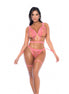 voorkant met open armen Mapale Drie-delige lingerie set - S/M - Glanzend roze