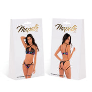 Mapalé Dream Flower 2-delige set zwart maat L/XL, verpakking met bralette en string