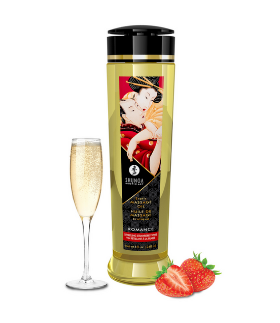 Shunga Massageöl Erdbeer-Sekt 240 ml | Sinnliche Entspannung