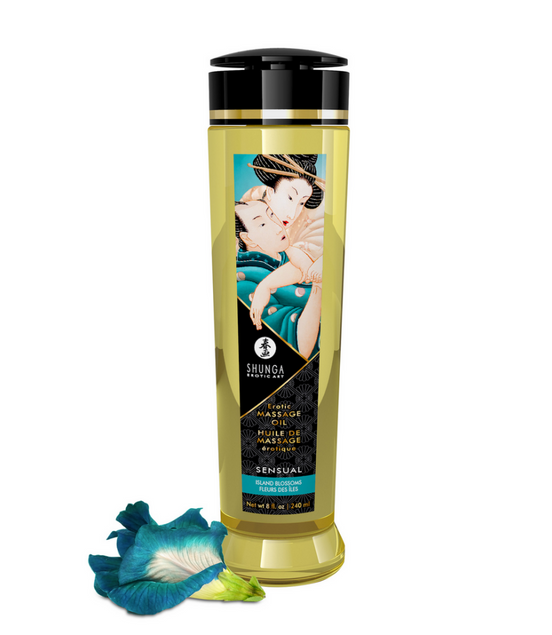 Shunga Massageöl Island Blossom 240 ml | Sinnliches Wohlbefinden