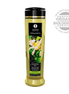Shunga Organica massageolie groene thee, 240 ml fles met pomp, natuurlijke formule, productfoto op witte achtergrond