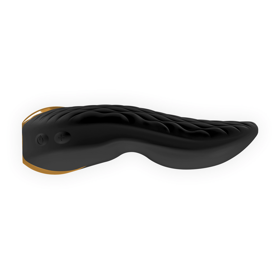 Shunga AIKO clitorale stimulator zwart, compact zijaanzicht van het toestel