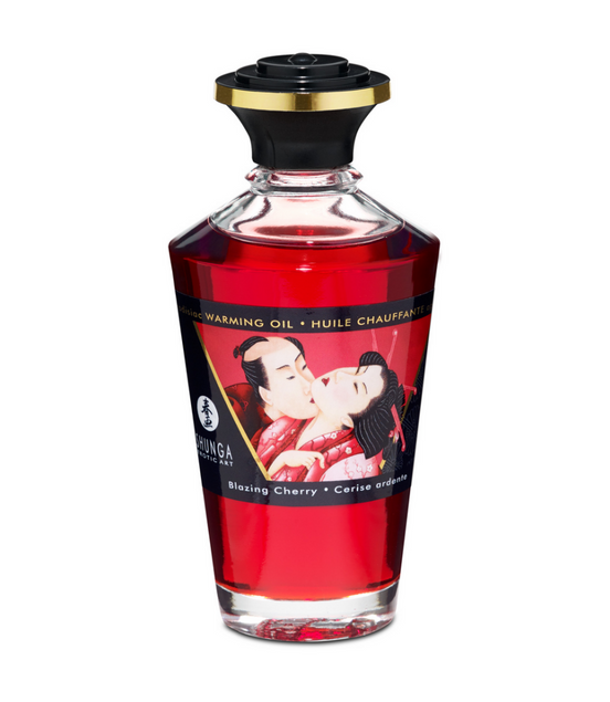 Shunga Aphrodisia Warming Oil Blazing Cherry 100 ml | Sensual Cherry Flavor
