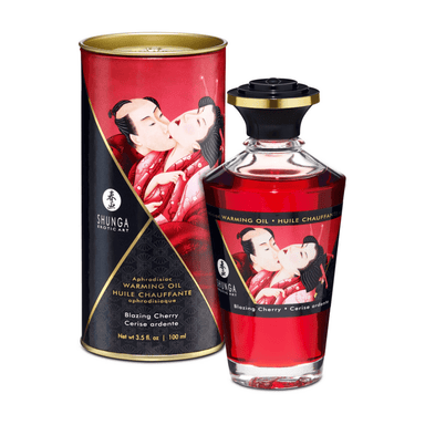 Shunga Aphrodisia Warming Oil Blazing Cherry 100 ml | Sensuele Kersensmaak