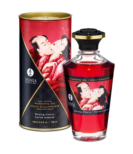 Shunga Aphrodisia Warming Oil Blazing Cherry 100 ml | Sensual Cherry Flavor