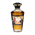Shunga Aphrodisia Olie Caramel Kisses 100 ml in sierlijke amberkleurige fles met zwarte dop