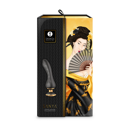 Shunga SANYA™ Vibrator | Luxury G-spot &amp; Clitoris Stimulation | Black