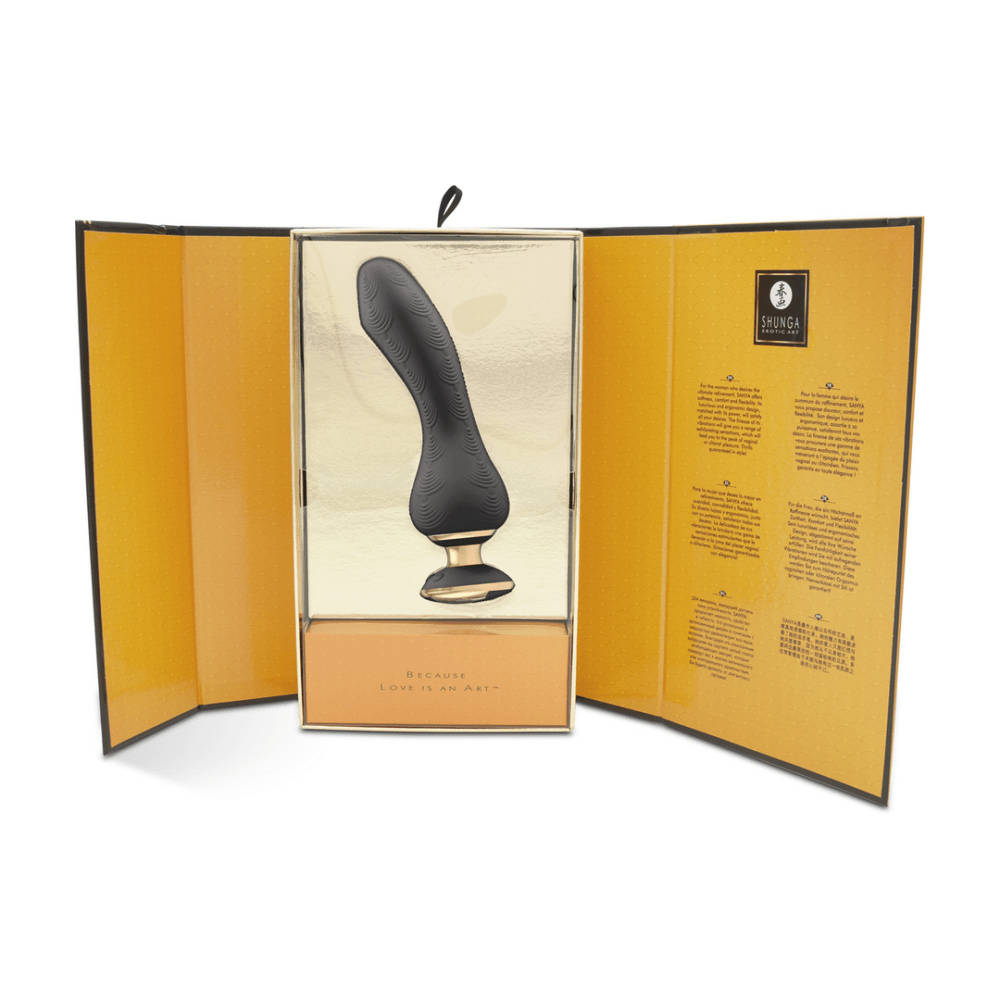 Shunga SANYA G-spot vibrator zwart in luxe verpakking met dubbele stimulatiefunctie