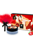 Shunga Kissable Body Powder Sprankelende Aardbeienwijn 75 gr met rode veer en poederpot