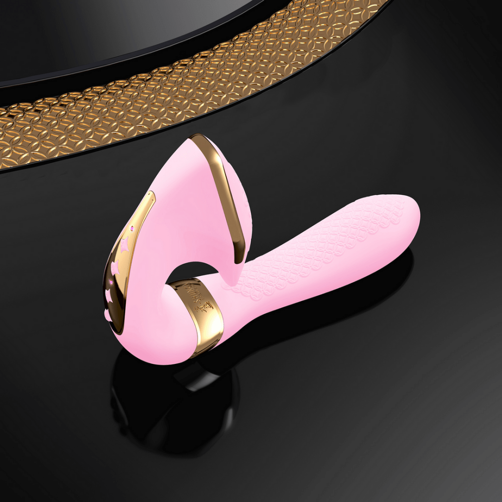 Shunga SOYO G-spot vibrator roze in luxe verpakking, ergonomische couples vibrator met dubbele stimulatie