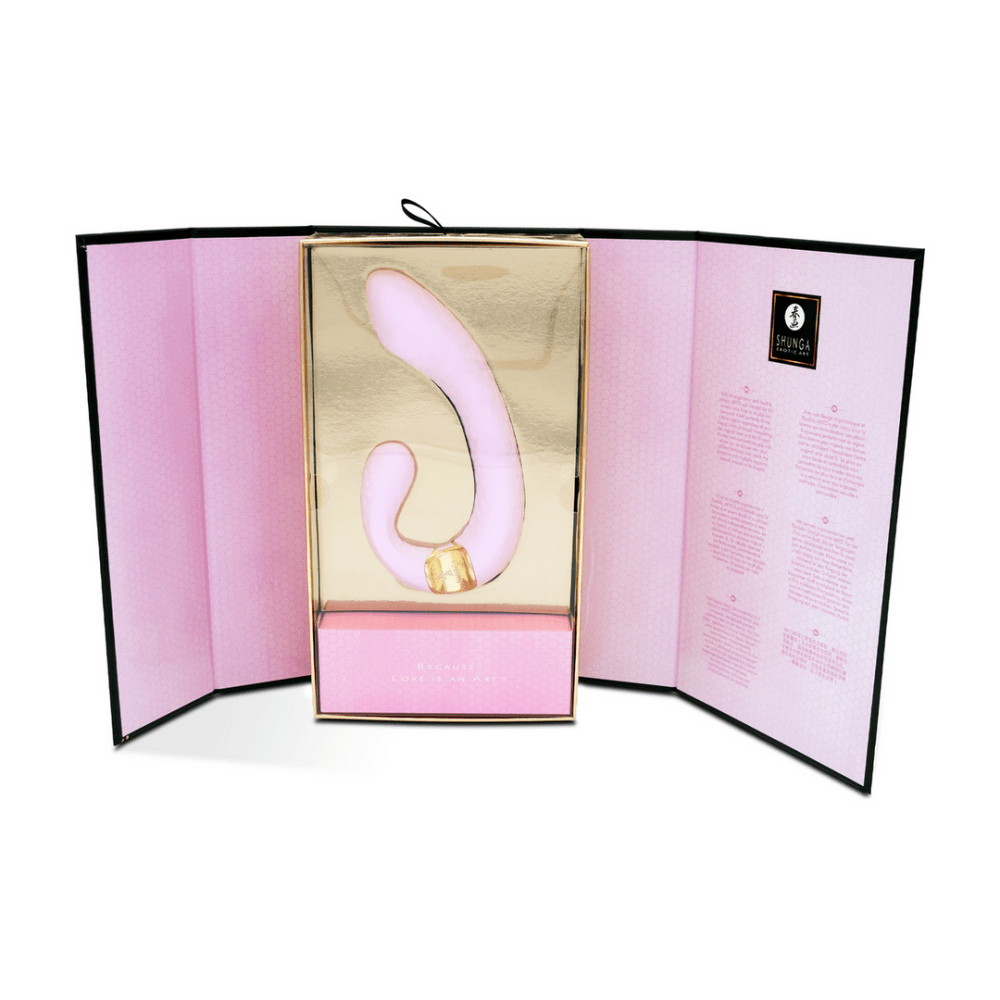 Shunga MIYO vibrator, lichtroze, open handleiding met functies en gebruiksinstructies