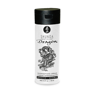 Shunga Dragon Sensitive Cream 60 ml in witte tube met zwart logo en Japanse stijlillustratie