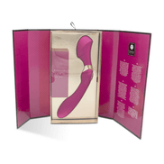 Open luxe verpakking van de Shunga ZOA framboos clitoris vibrator met binnenvak en productpresentatie