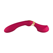 Frambooskleurige Shunga ZOA clitoris vibrator met gebogen design en zachte siliconen afwerking