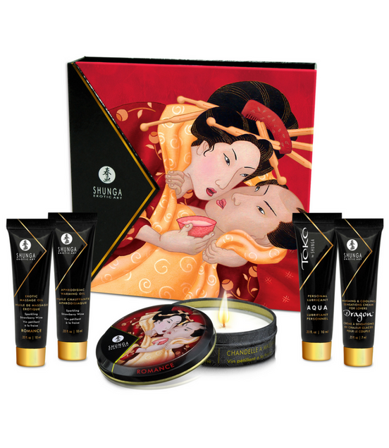 Shunga Geisha's Secret Kit Erdbeere | Luxuriöses Verwöhnset in Reisegröße