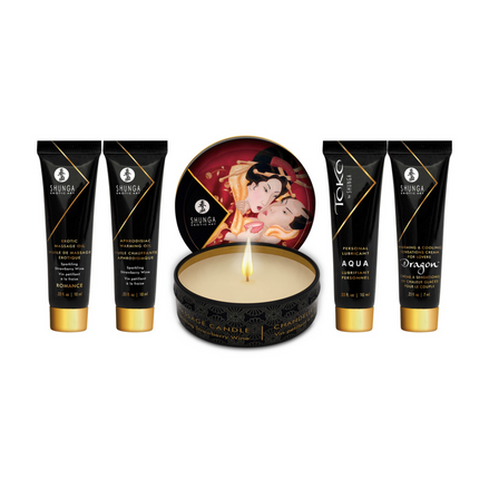 Shunga Geisha's Secret Kit Erdbeere | Luxuriöses Verwöhnset in Reisegröße
