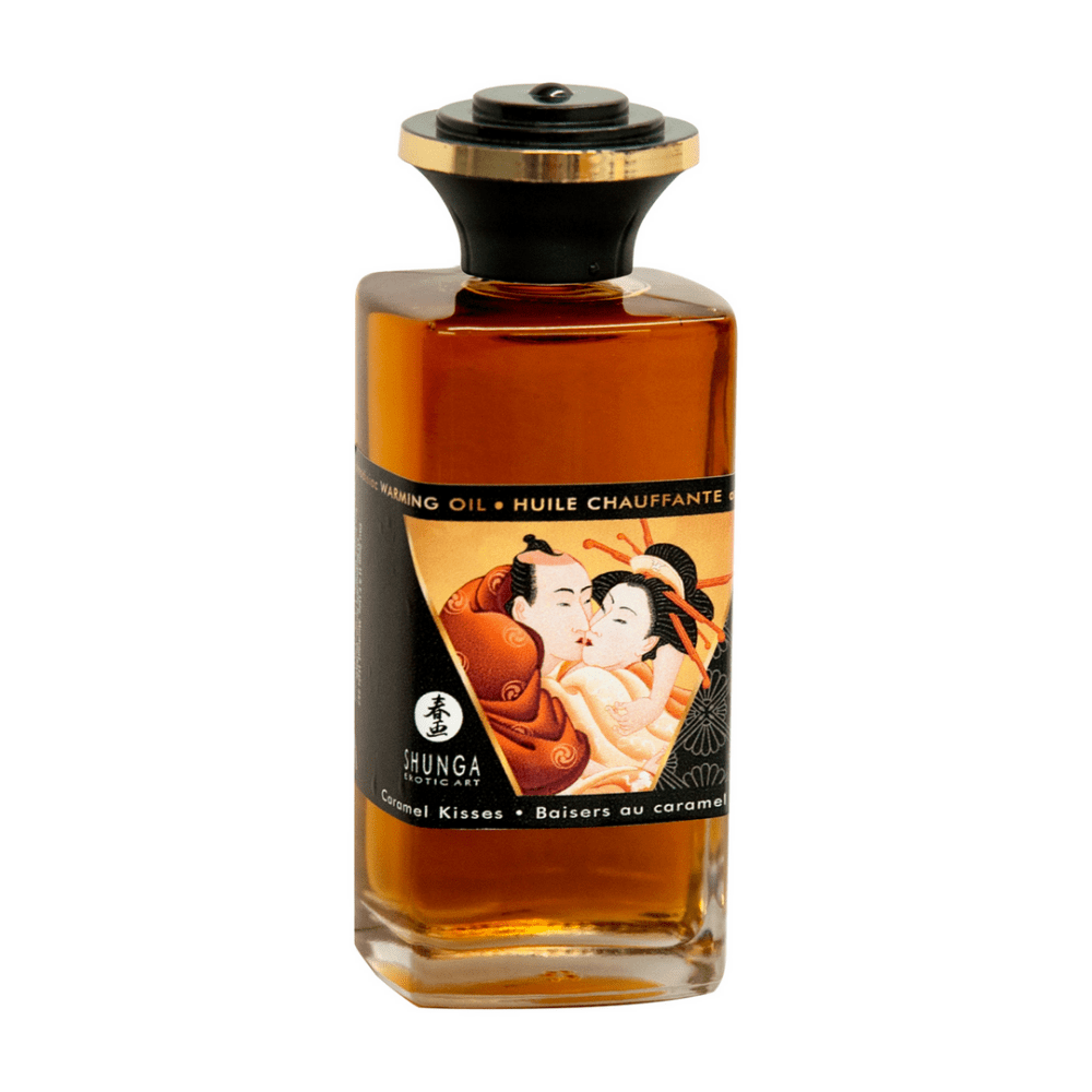 Shunga Sweet Kisses massagecrème in pot, verwarmend en erotisch, oranje label