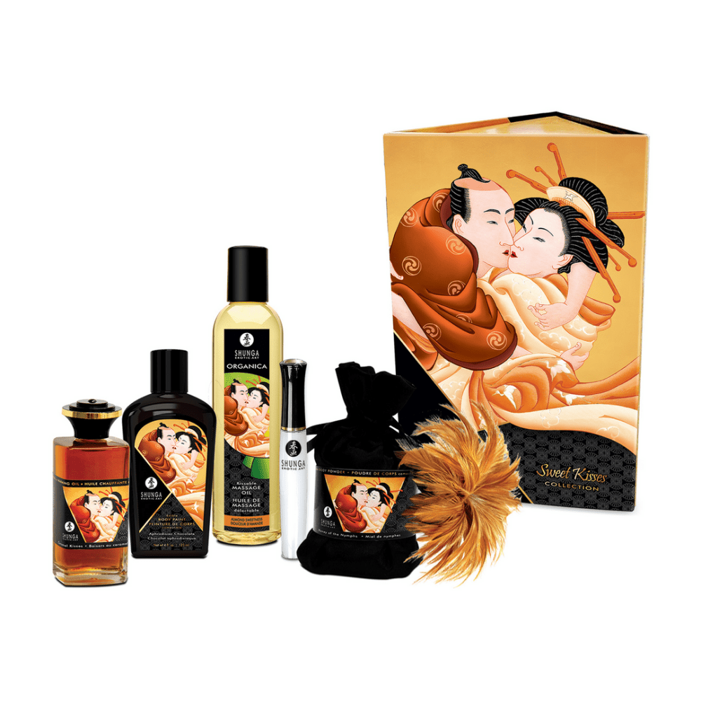 Shunga Sweet Kisses collectie, verleidelijke voorspel set, overzicht met meerdere producten