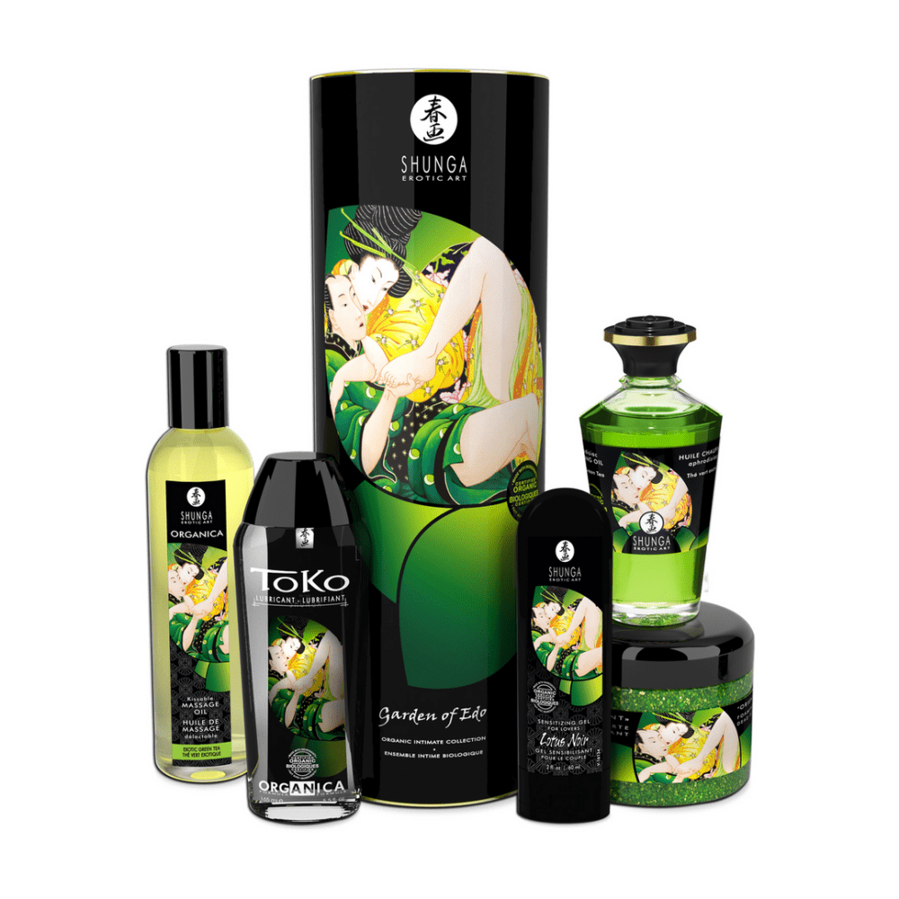 Shunga Tuin van Edo, organica setoverzicht, natuurlijke producten voor sensueel voorspel