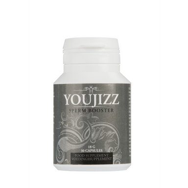 Pharmquests Youjizz Sperm Booster, potje met 30 capsules, voedingssupplement voor mannen