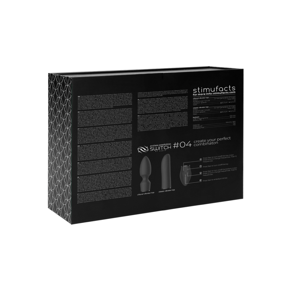 Switch by Shots Black Vibrator with 2 Attachments Power & Style