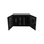 Twee zwarte opzetstukken voor Switch vibrator: elegante kromming en krachtige puntkop