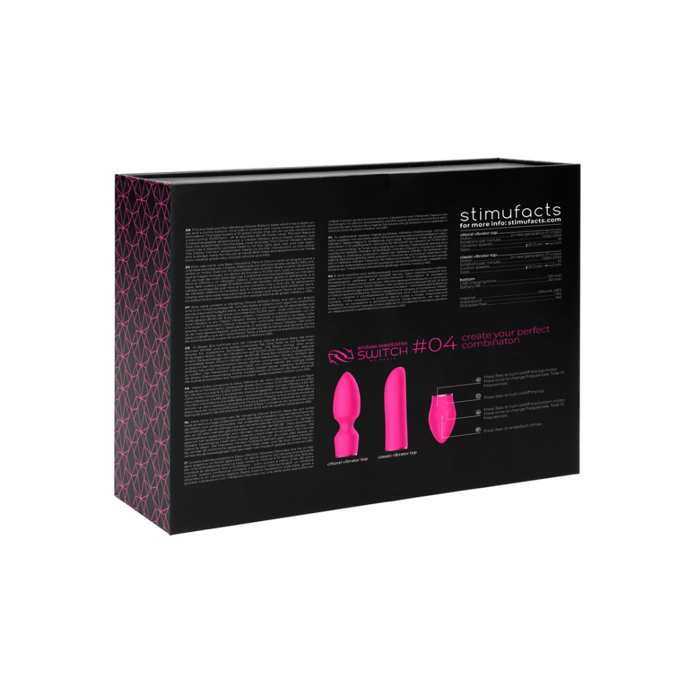 Switch by Shots Pink Vibrator with 2 attachments Elegant & Powerful