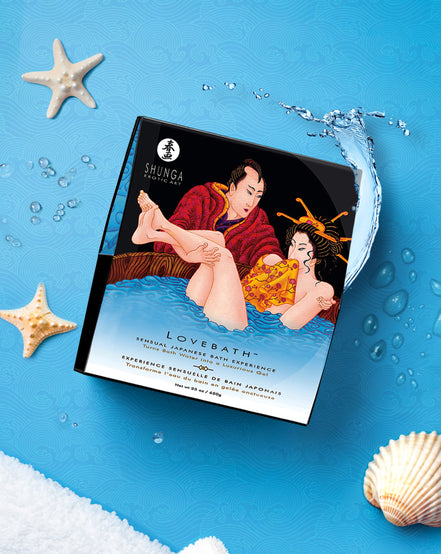 water met zeesterren en een mooi pakket van shunga lovebath