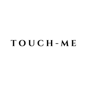 Minimalistisch Touch-Me merksymbool in witte lijnen voor luxe intimiteit en wellness