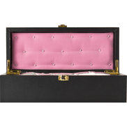 Opis zilveren vibrator in luxe roze etui, exclusieve verpakking, ideaal als cadeau