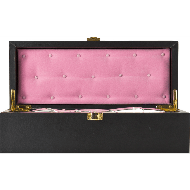 Opis zilveren vibrator in luxe roze etui, exclusieve verpakking, ideaal als cadeau