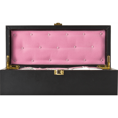 Opis zilveren vibrator in luxe roze etui, exclusieve verpakking, ideaal als cadeau