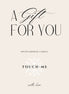 Minimalistische Touch-Me cadeaubon met de tekst A Gift For You op een zachte beige achtergrond