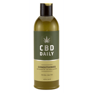 Earthly Body conditioner 473 ml met CBD en natuurlijke oliën in amberkleurige fles met zwarte dop, rechtopstaand productshot