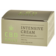 Earthly Body CBD Intensive Cream 48 gr in beige groene kartonnen doos, rechtopstaand productshot in studio