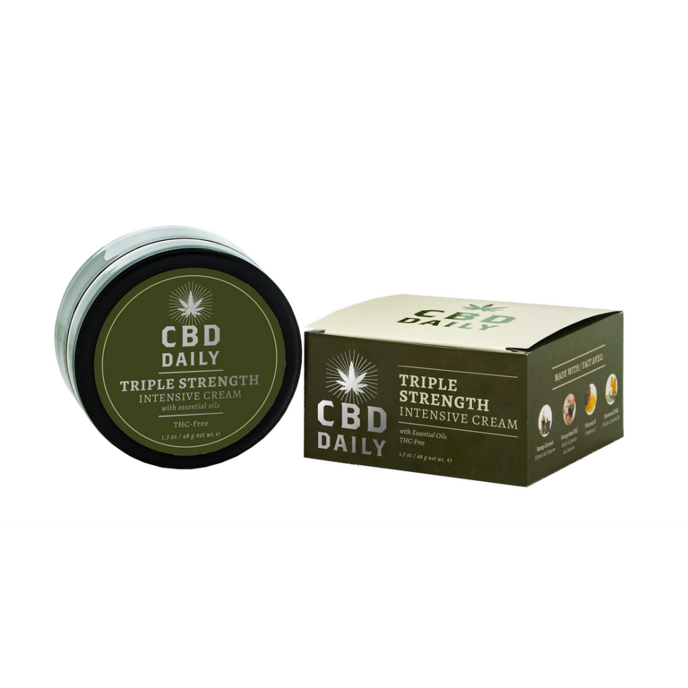 Earthly Body Intensive Triple Action Massage Cream 48 g met pot en verpakking voor ontspannende massage
