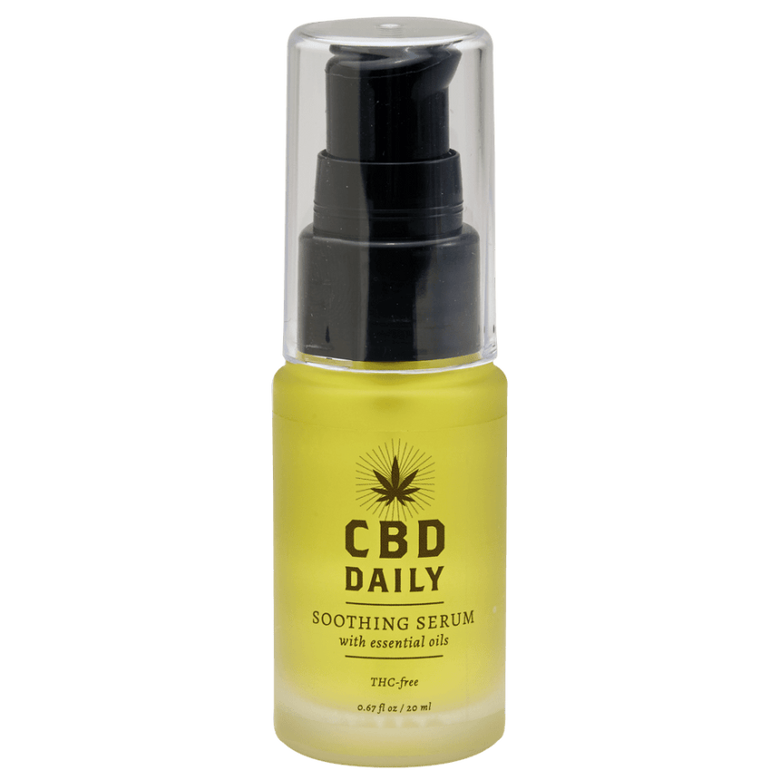 Earthly Body verzachtend serum 20 ml, natuurlijke huidverzorging, pompflacon op witte achtergrond
