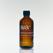 Aia natuurlijke massageolie 100 ml in glazen pompflacon, geurvrij en vegan met drie ingrediënten