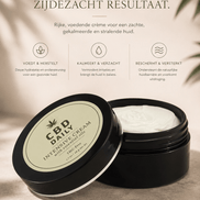 Earthly Body CBD Daily Intensive Cream Original Strength 48 g in open zwarte pot met tekst Intense verzorging