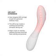 Fabrikantafbeelding van MONA Spectra met rood licht en uitleg over de ledfunctie