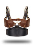 Equestrian-bustier van Liebe Seele met ring tussen bruine leren panelen
