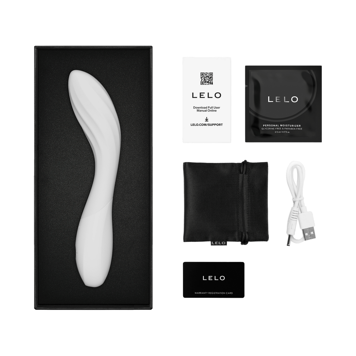 MONA Spectra met doos, USB-kabel, opbergzakje, glijmiddelsachet en kaarten