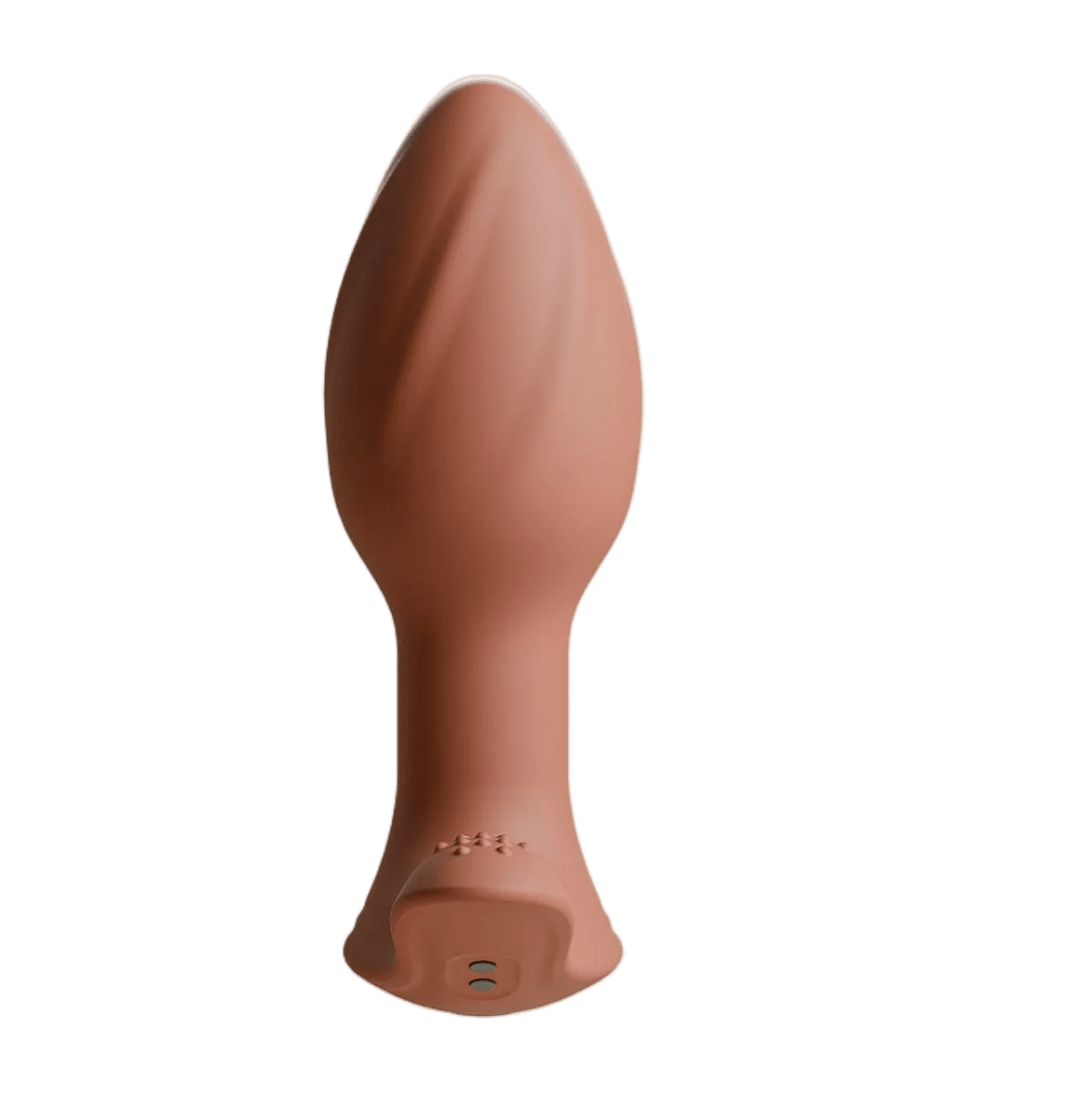 Terracotta Odes Euphora buttplug frontaal met druppelvormige top, smalle hals en brede voet.