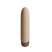 Beige Odes Intima mini bullet vibrator frontaal zwevend met gladde body en donker afgerond uiteinde.