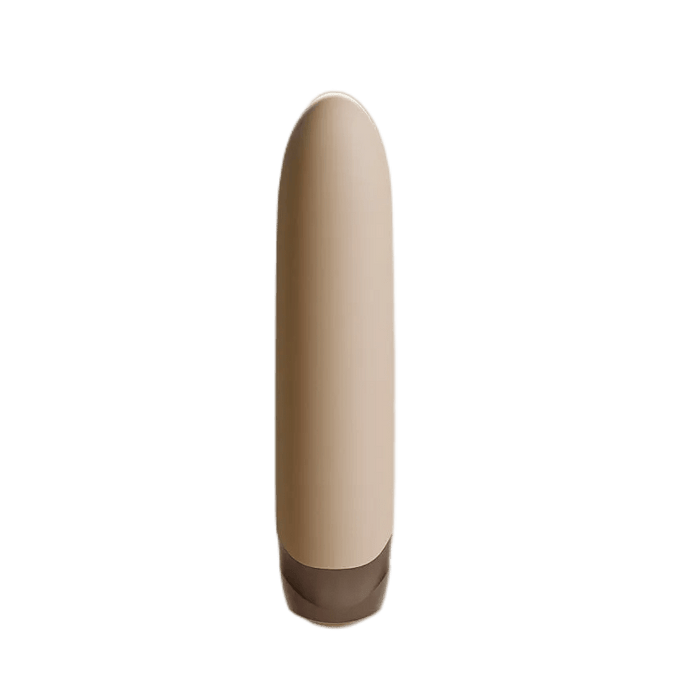 Beige Odes Intima mini bullet vibrator frontaal zwevend met gladde body en donker afgerond uiteinde.
