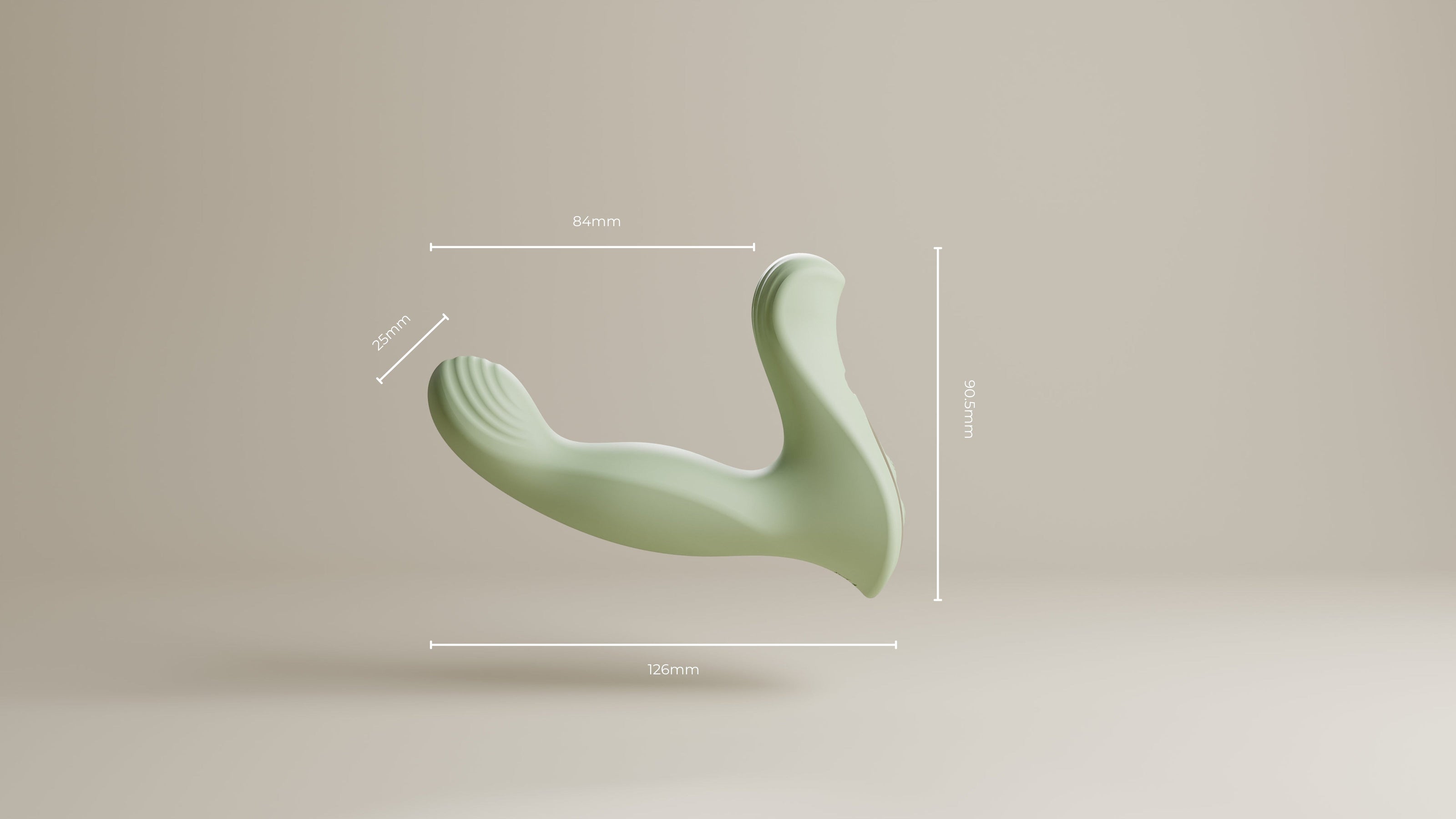 Saliegroene Odes Ombre prostaatvibrator met maatlijnen, gebogen vorm en geribbelde stimulerende kop