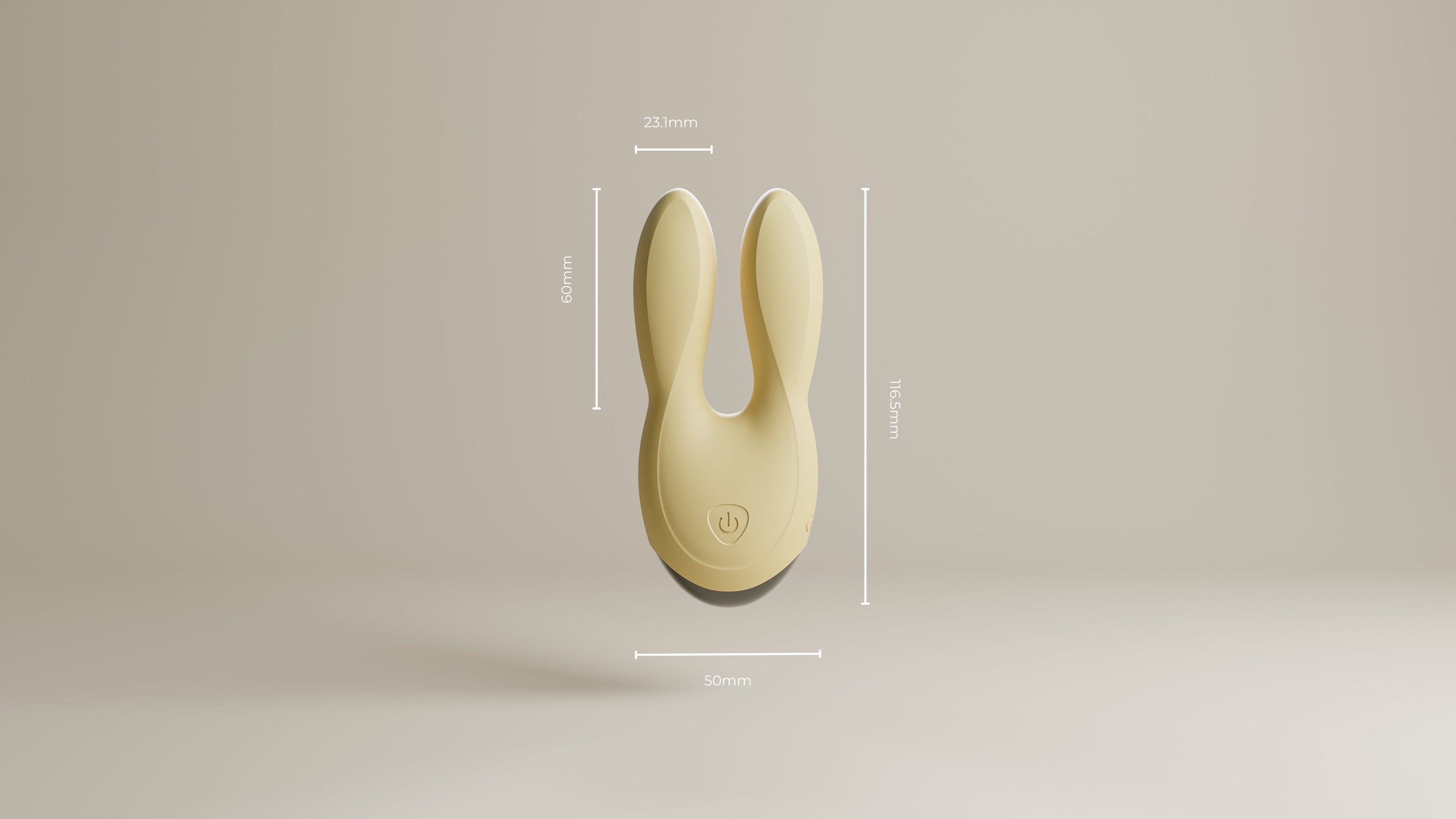 Odes Sense wand vibrator beige met maatlijnen, slanke handgreep, kleine tip en ronde basisdetail